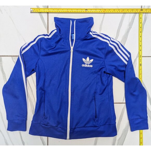 adidas Jacket Blue Zippered Sweatshirt Size Medium - Picture 2 of 5